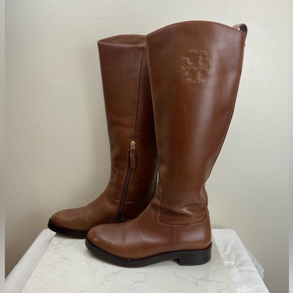 TORY BURCH THE RIDING BOOT LEATHER RICH BROWN - Picture 10 of 16